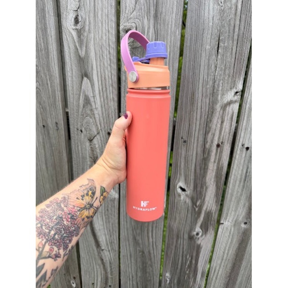 Activewear Gorpcore Hydraflow Water Bottle 25oz Coral Pink Hybrid Insulated